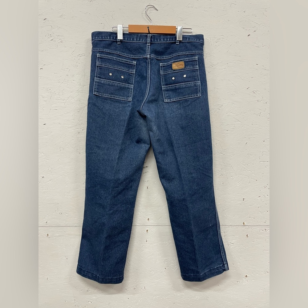 Vintage 80s Allegro Creased Denim Jeans, Size 34”